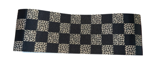 leopard checkered ribbon
