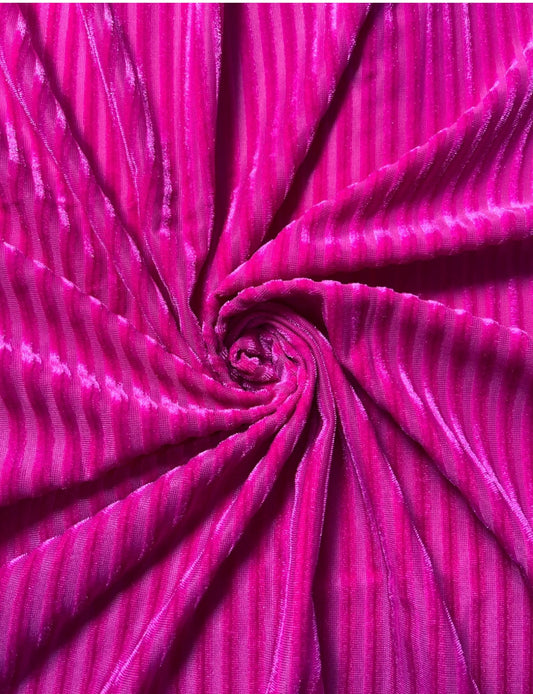 Fuchsia ribbed velvet