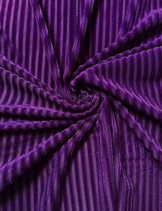 Purple ribbed velvet
