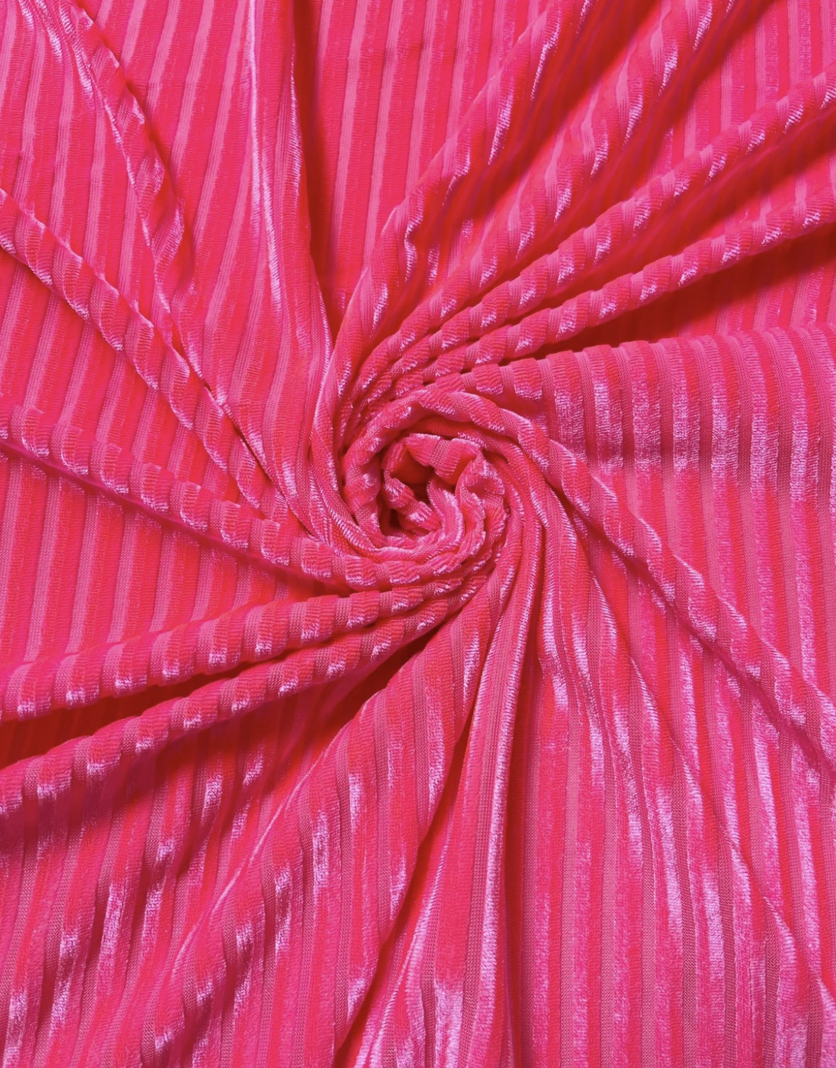 Neon pink ribbed velvet
