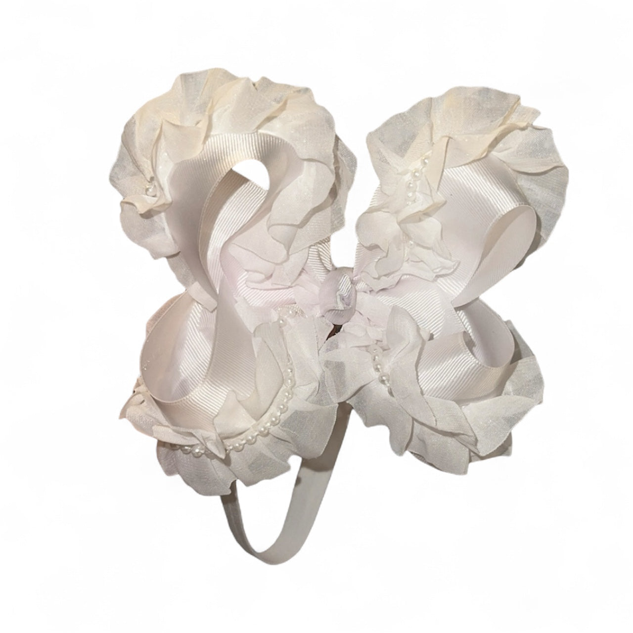 White ribbon bow