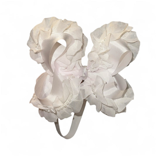 White ribbon bow